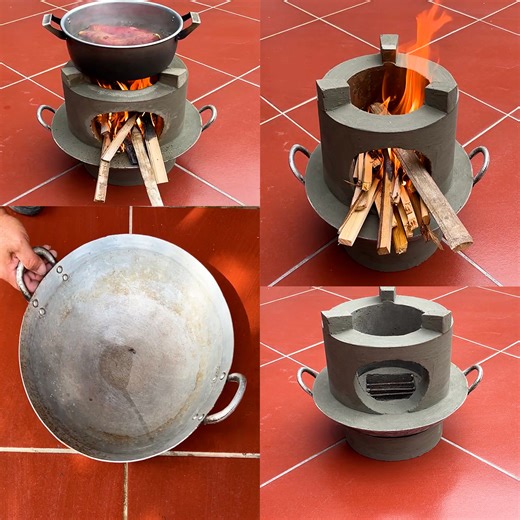 Innovative and Easy Ways To Construct A Firewood Stove Out Of An Old Iron Pan. | Random Crafts UK