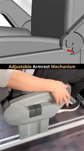 Maverick Engineer on Instagram: "An adjustable armrest lock mechanism lets you raise or lower the armrest to a chosen position and then keeps it fixed there; it usually works with a notched track or a spring-loaded pin that clicks into place, so the armrest stays stable until you press or lift it to unlock and move it again. #MechanicalEngineering #MechanicalEngineer #MachineDesign #EngineeringDesign #DesignEngineering #ManufacturingEngineering #Manufacturing #IndustrialEngineering #EngineeringP