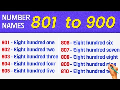 Number Names 801 to 900 || Numbers in words 801 to 900 || 801 to 900 Spelling