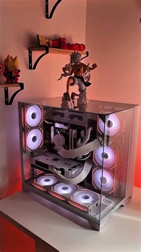 🔮 Stream Setup Glow Up – New Lights, New Vibes! ❤️🤍 #SetupVibe #gamingsetup