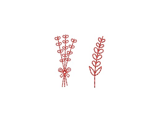 Lavender Outline Embroidery Design Bundle | Redwork Floral Machine Embroidery Files | 2 & 3 Inch | Digital Download - Etsy