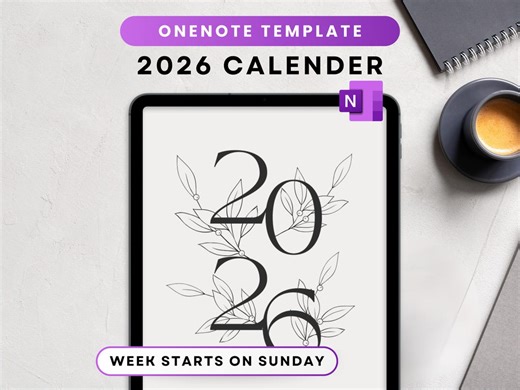 Onenote Calendar 2026, Monthly Planner, 100 Stickers (digital Download) - Etsy Canada