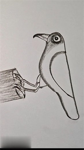 Bird drawing /How to draw/crow bird drawing #aatreescienceart #art #bird #crow