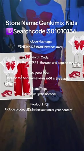 Include Hashtags:#SHEINKIDS #SHEINtrends #ad Search Code:Incorporate the 5Z7RP in the post and caption top. Coupon Code:Include the 6Kchromeskinlisa601 in the caption. Brand Tags:@shein_us @sheinofficial Product Info:Include product IDs in the caption or your content. @SHEIN