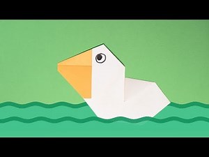 Origami for Kids. Pelican. Easy origami for beginners