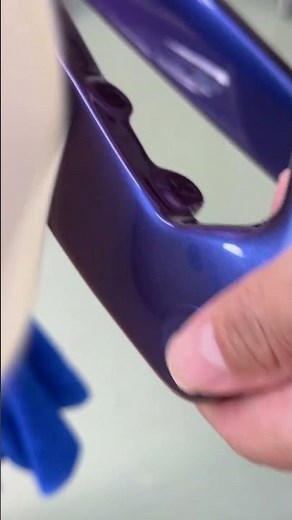 Polishing the Ultimate Purple UCI Road Bike Frame.#icancycling #a9