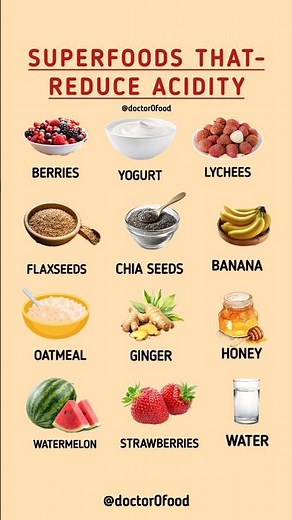 🌱Superfoods That Reduce Acidity | Natural Food for Heartburn Relief #healthylifestyle #healthyeating