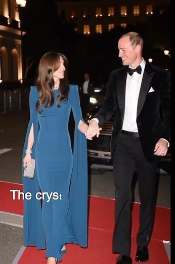 Princess Catherine's Stunning Blue Cape Gown