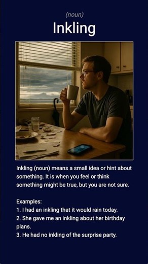 English word 'inkling' noun C1