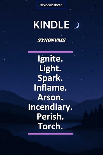 KINDLE Meaning | Synonyms | Usage | Vocab Shorts #vocabshots