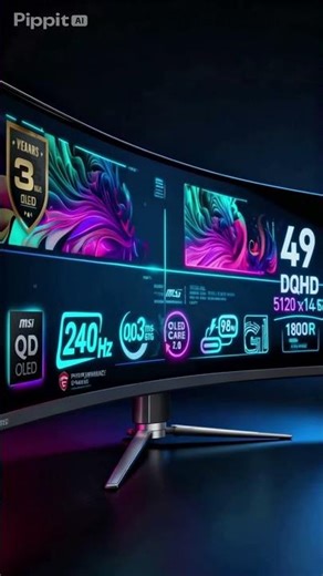 msi MPG 491CQPX QD-OLED 49-inch QD-OLED 5120 x 1440 (DQHD) Computer Monitor #gamingmonitor #gaming