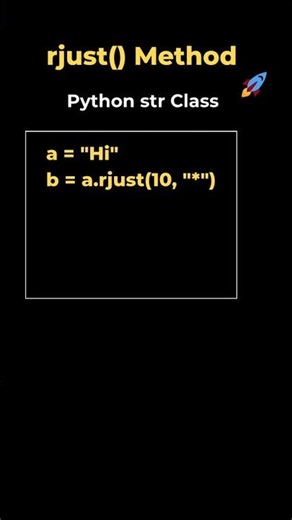 24.2. rjust() method in String class | Python #coding #datascience