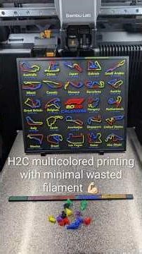 Bambu H2C Multi-Colored printing with minimal waste 💪🏻😎 I'm very impressed with this machine 🍻