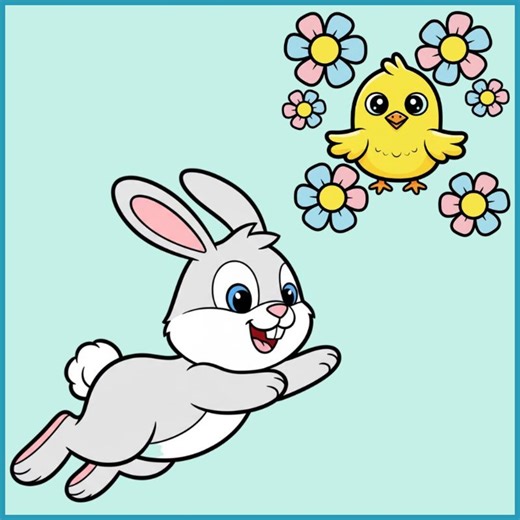 Easter Farm Animals Coloring Pages for Preschool | Bunny, Chick, Lamb (PDF Download)