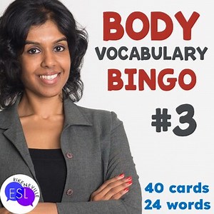 Body Vocabulary for Adult ESL | BINGO Game | Set 3 of 3