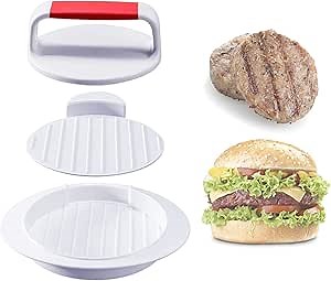 Hamburger Press Patty Maker Burger Press Mold Perfectly Sized 4.6” Burger Mold Rings Easy Release Round Hamburger Patty Press for Grill Accessories Set (1 Piece) White