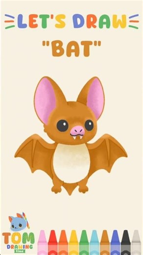 How to Draw a Cute Bat for Kids – Easy Tutorial #drawingforkids #howtodraw #learning
