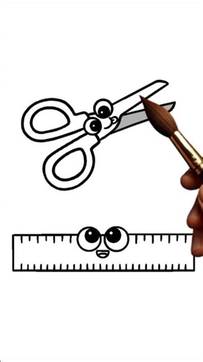 coloring scissors and ruler