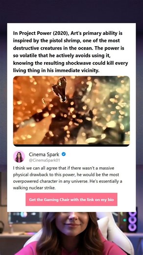 In Project Power 2020 Arts primary ability is inspired by the pistol shrimp one of the most destruct