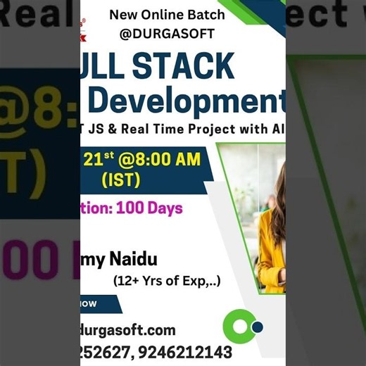 UI FULL STACK Web Development with REACT JS Online Training @ DURGASOFT #durgasoftware #shorts
