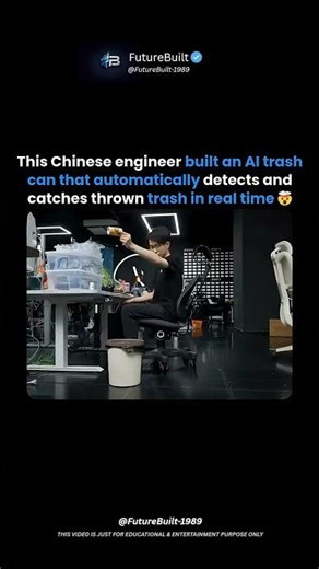 Chinese Engineer Builds Auto-Aiming Trash Can Uses AI to Catch Trash Automatically 🤯