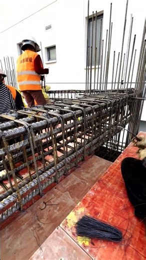 Installing beam's rebar #construction #shorts #building #civilengineering