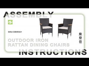 Nuu Garden® DBW001 Outdoor Iron Rattan Dining Chairs | ASSEMBLY INSTRUCTIONS