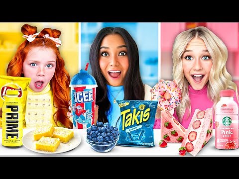 10 KiDS EAT EVERYTHING IN ONE COLOR FOR 24 HOURS!! 🍋🫐🍉