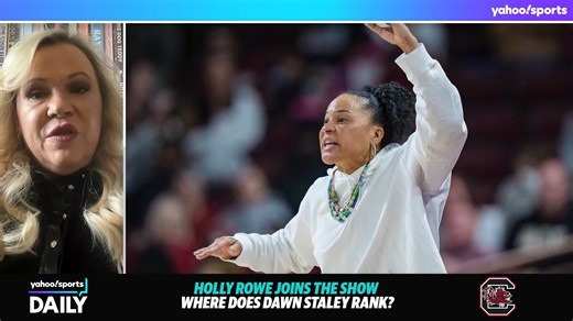 "One of the greatest figures ever in women's college basketball." ESPN's Holly Rowe on Dawn Staley's legacy 💯 (via Yahoo Sports Daily) | Yahoo Sports