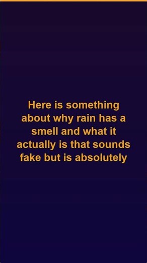 Why Rain Has a Smell and What It Actually Is #Shorts