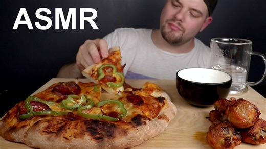 ASMR Chorizo Pizza and Chicken Drumsticks with Ranch
