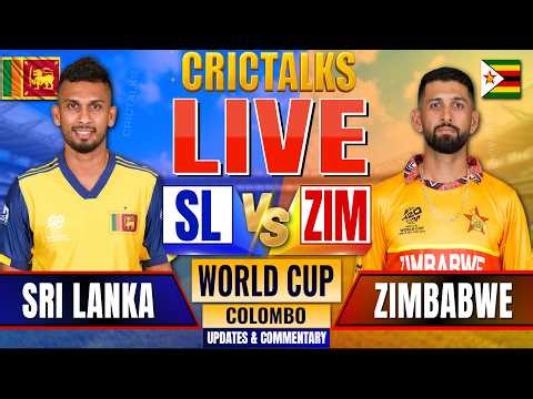 🔴 SL vs ZIM, Cricket Live Scores & Commentary, T20 World Cup 2026, 1st Innings Live Match Today