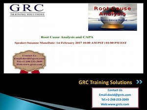 Root Cause Analysis and CAPA - SlideServe