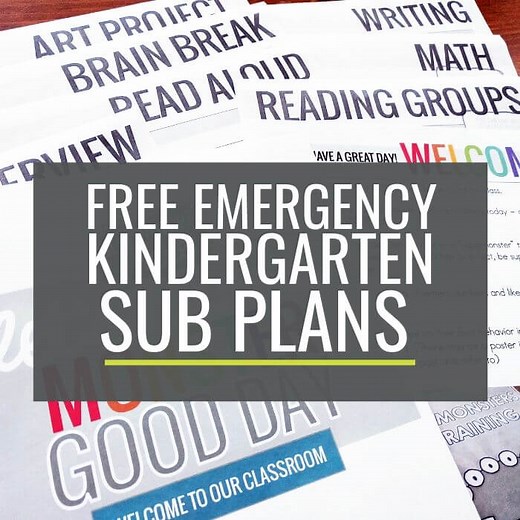 Free Emergency Sub Plans for Kindergarten – KindergartenWorks
