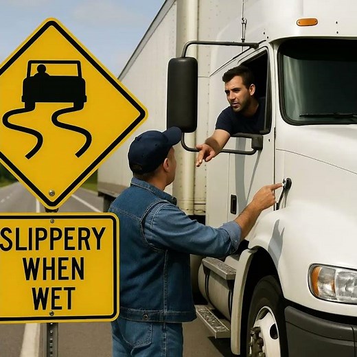Slippery Sign Talk: A Lesson on Wet Roads