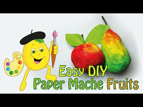 EASY Papier Mache Fruits!!! How to Make Paper Mache Apple and Pear.