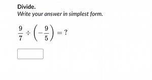 Divide.Write your answer in simplest form.79​÷(−59​)=?□... | Filo