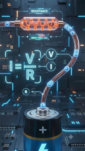 Voltage PUSHES, Resistance STOPS It! Ohm's Law Visualized! #OhmsLaw #Physics #Electricity