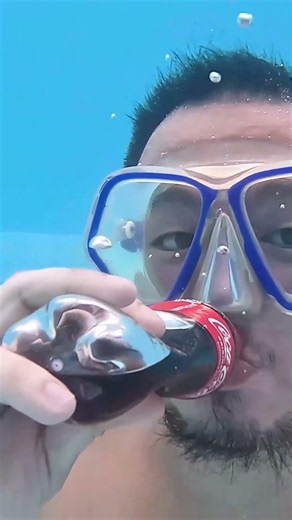 drink and burp Sprite vs Coke underwater