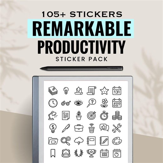 Remarkable Productivity Stickers Kit for E-ink Tablets - Etsy