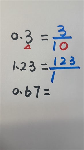 Math Tricks | Convert decimals to fractions #decimal | Instagram