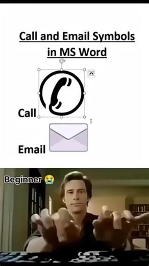 computer education | CALL AND Email Symbols in MS Word | Instagram