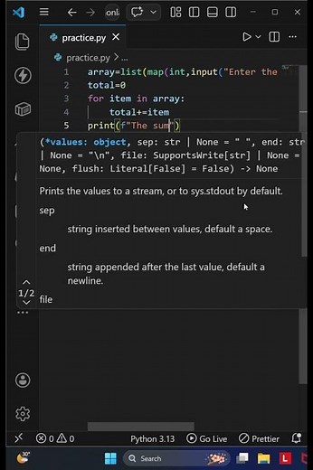 35 Python Program to find the sum of elements in the array using for loop