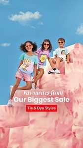 204K views · 6.2K reactions | Summer vibe check in tie & dye styles! Explore groovy & colourful fashion trends for your kids at #OurBiggestSale & pep up their looks. Enjoy Flat 50% Off on top brands & 70% Off on select styles. Get a fantastic 5% Instant Discount with SBI credit cards. *T&C apply Visit Lifestyle stores or shop online at lifestylestores.com! #Lifestyle #EOSS #Sale #ShopNowOrCryLater #KidsFashion #Summerfashion | Lifestyle Stores | Facebook