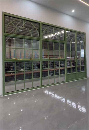 Avocado-Green French Vintage Doors and Windows