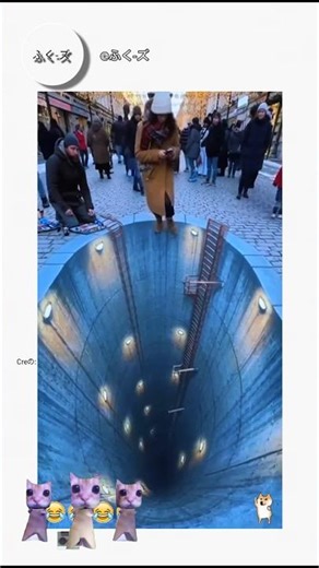 本物かと思った！😂 路上で見つけた驚きのトリックアート。#トリックアート #3Dアート #ドッキリ #面白い動画 #路上アート #びっくり