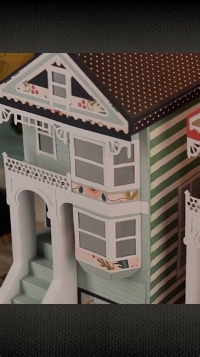Just a few trim pieces turn these "blocks" into a Victorian house #cricut #craft #svgfiles