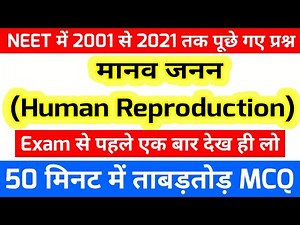 NEET 2023 PYQ 10 - मानव जनन (Human Reproduction) Questions.