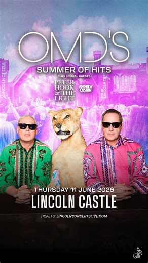 Synth-pop icons Orchestral Manoeuvres in the Dark (OMD) are set to open THIS YEAR's TK Maxx presents Live at Lincoln Castle on Thursday 11th June with special guests Peter Hook & The Light and Andrew Cushin 🎵🏰 🎟️ Tickets selling fast, get yours now at lincolnconcertslive.com | Lincoln Concerts Live