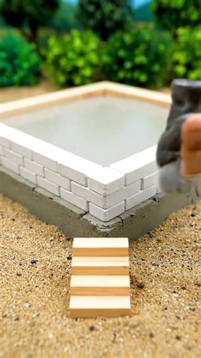 Tiny house made with mini bricks episode 1 miniatu #viralvideo #viral